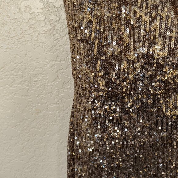 Gold Sequin One Shoulder Formal Prom Dress 6 - Picture 3 of 3